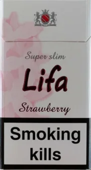 Сигареты «lifa super slim strawberry » (Лифа клубника). (duty free.) Цена за блок (10 пачек)