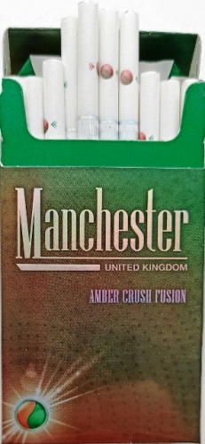 Сигареты с капсулой манго, мята "Manchester amber crush fusion " (10 пачек)