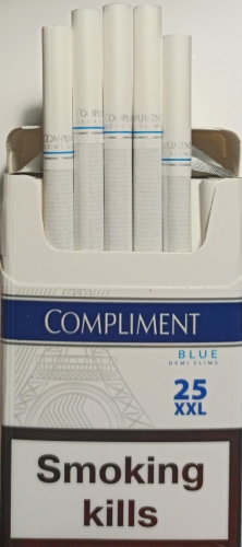 25 ШТ. Сигареты "Compliment" Demi Slims Blue ( Dutty Free ) (Комплимент синий). Цена за блок (8 пачек)